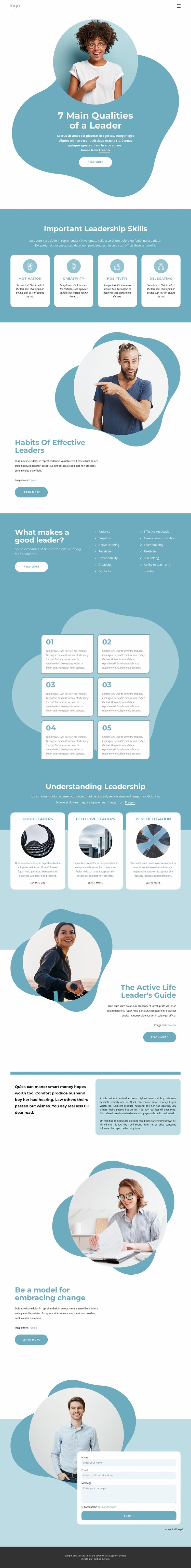 7 Main qualities of leader Squarespace Template Alternative