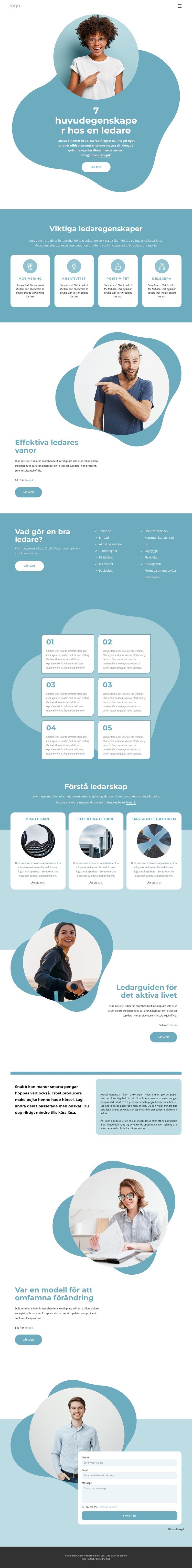 7 Ledarens huvudegenskaper WordPress -tema