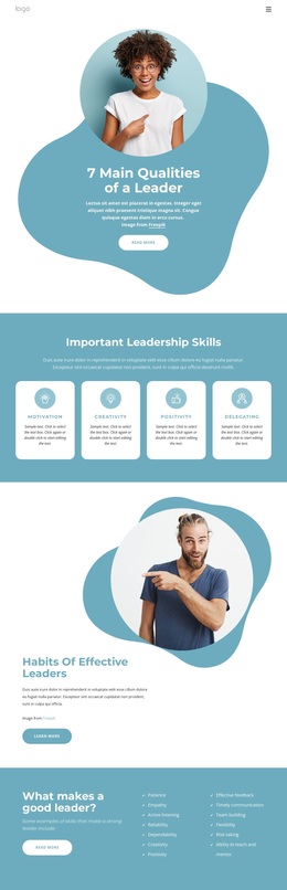 7 Main Qualities Of Leader - Website Templates