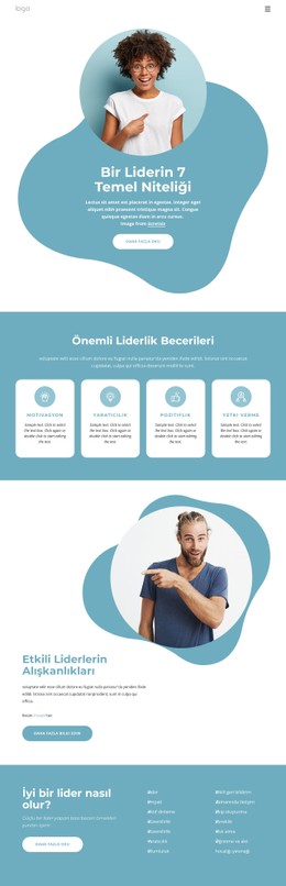 7 Liderin Temel Nitelikleri Tablo CSS Şablonu