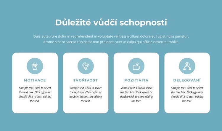 Důležité vůdčí schopnosti Šablona webové stránky