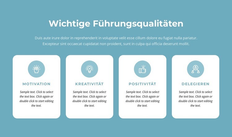 Wichtige Führungsqualitäten Website Builder-Vorlagen