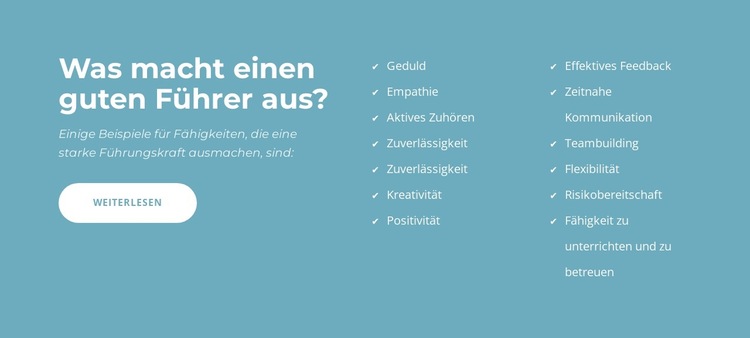 Guter Anführer Website-Vorlage
