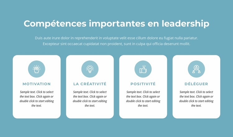 Compétences importantes en leadership Conception de site Web