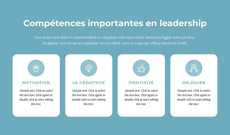 Compétences importantes en leadership Modèles de constructeur de sites Web