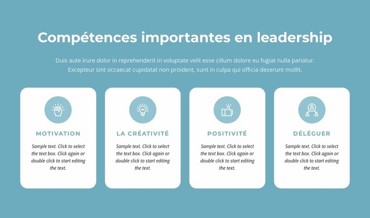 Compétences importantes en leadership Modèle HTML5