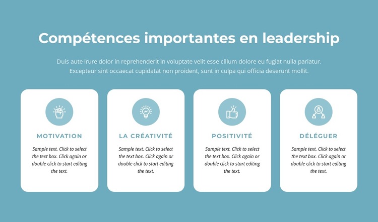 Compétences importantes en leadership Modèle de site Web