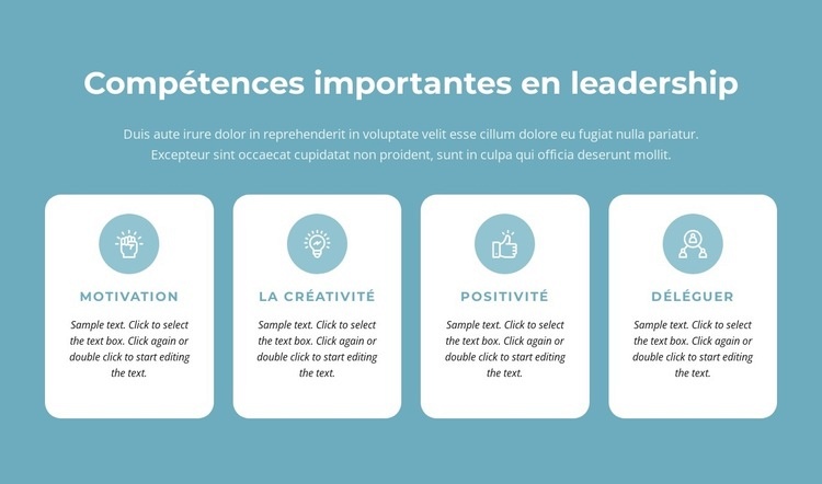 Compétences importantes en leadership Modèle d'une page