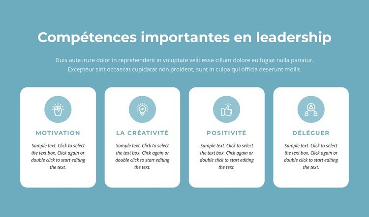 Compétences importantes en leadership Page de destination