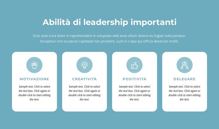 Importanti doti di leadership Mockup del sito web