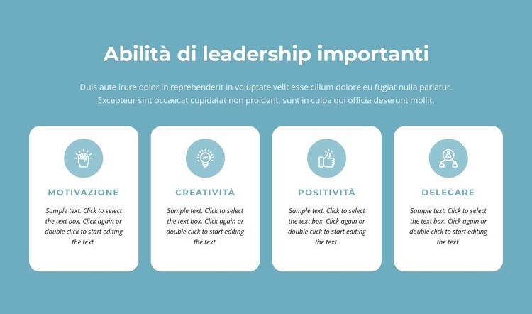 Importanti doti di leadership Modello CSS