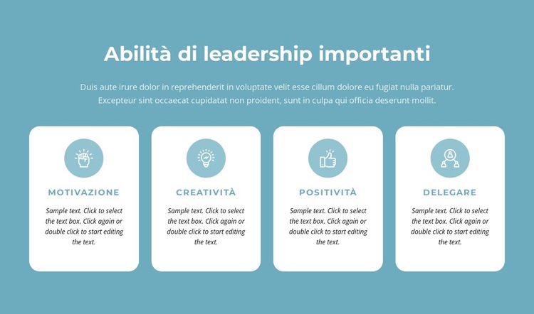 Importanti doti di leadership Modello di sito Web