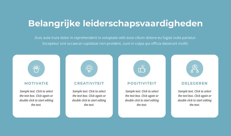 Belangrijke leiderschapsvaardigheden Website sjabloon