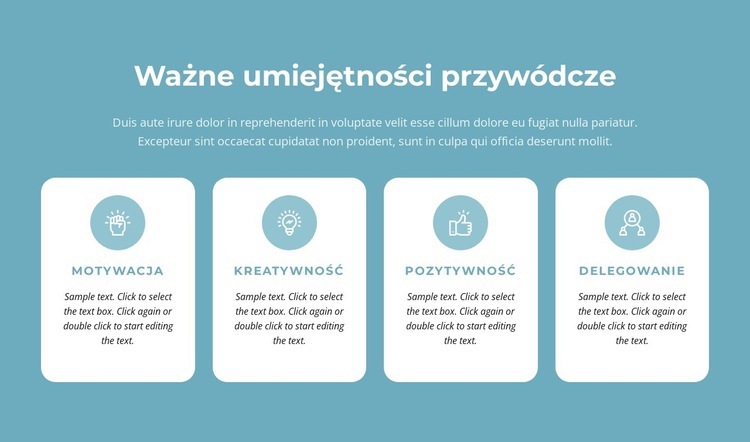 Ważne umiejętności przywódcze Szablon jednej strony