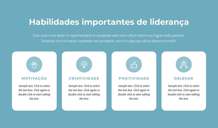 Habilidades importantes de liderança Construtor de sites HTML