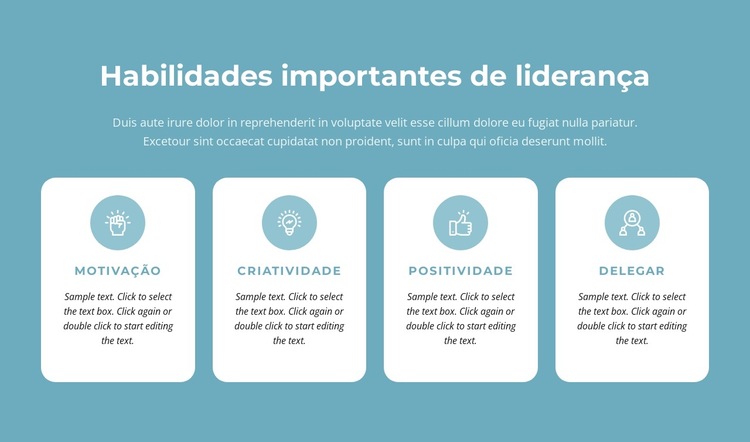 Habilidades importantes de liderança Modelo de site