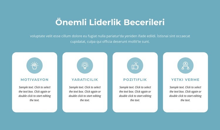 Önemli liderlik becerileri Bir Sayfa Şablonu