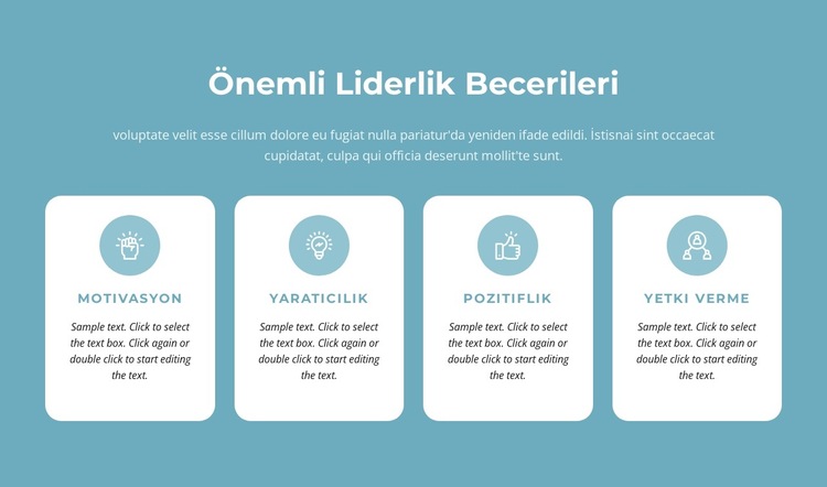 Önemli liderlik becerileri Web Sitesi Şablonu