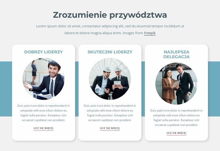 Liderzy myślą nieszablonowo Szablony do tworzenia witryn internetowych