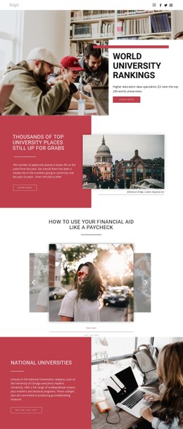 Ranking university education - CSS Template by Nicepage