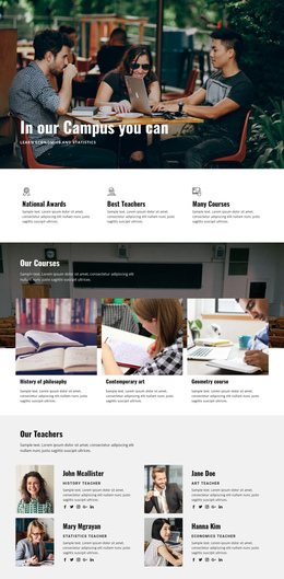 Personal Campus Education - Drag & Вrop One Page Template