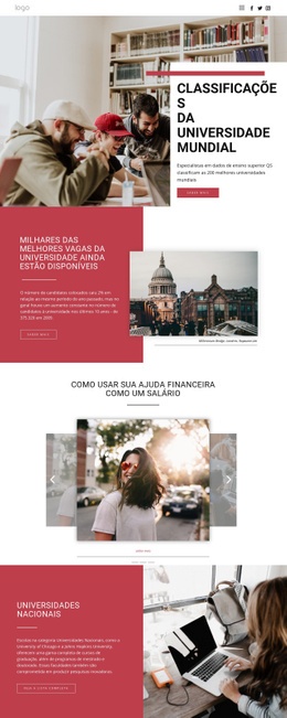 Classificando A Educação Universitária - Landing Page Criativa Multiuso