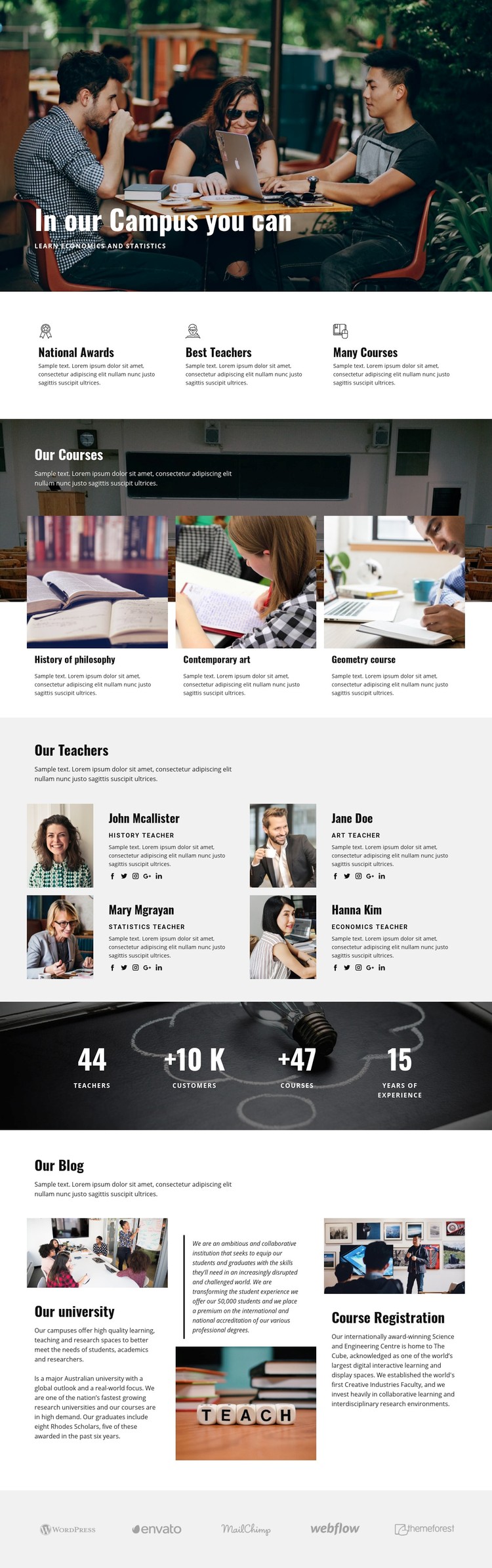 Personal campus education  Webflow Template Alternative