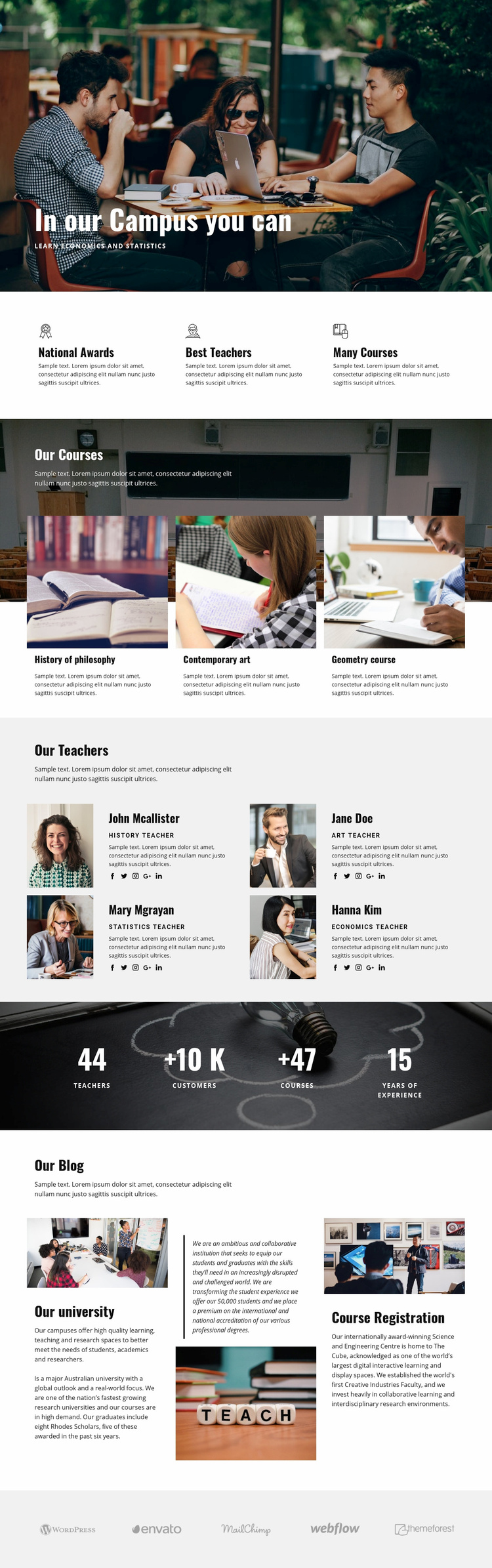 Personal campus education  Wix Template Alternative