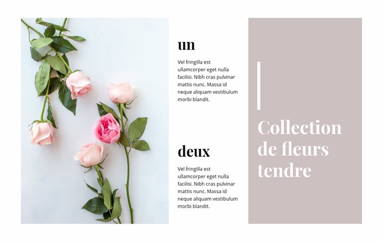 Collection tendre avec des fleurs Maquette de site Web