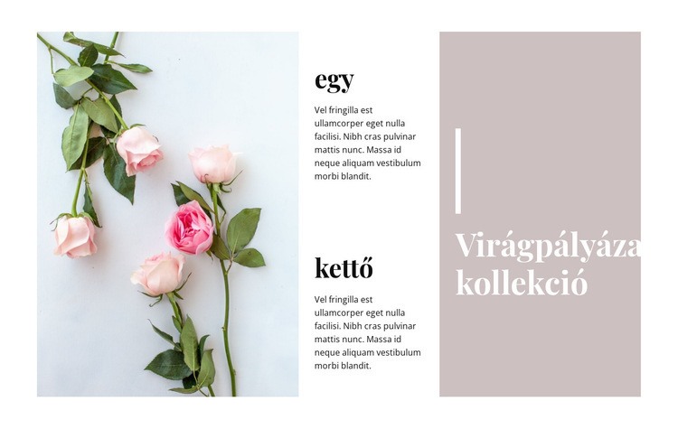 Pályázati gyűjtemény virágokkal Weboldal tervezés