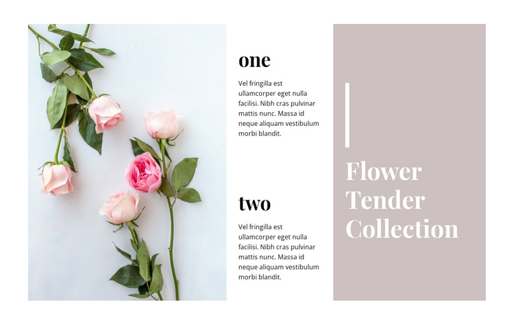 Tender collection with flowers One Page Template