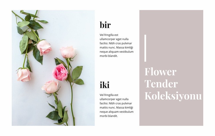 Çiçeklerle ihale koleksiyonu HTML5 Şablonu