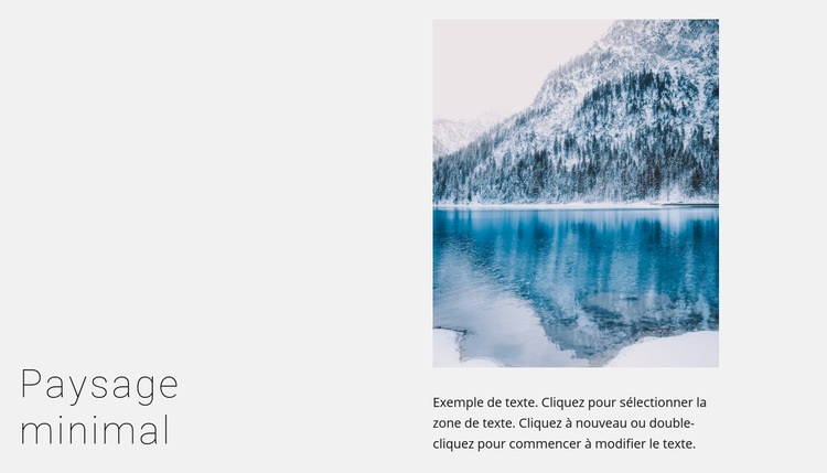 Paysage de lac d'hiver Maquette de site Web