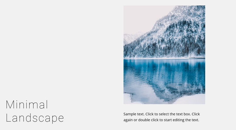 Winter lake landscape Homepage Design