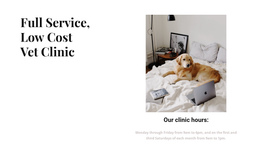 Full Service Vet Clinic - Free Download One Page Template