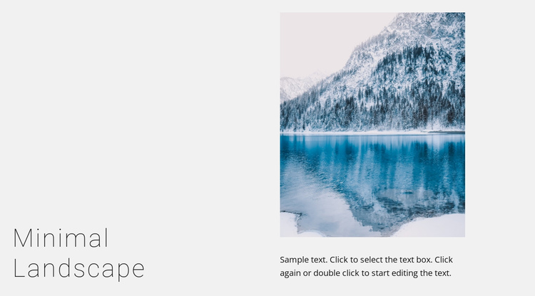 Winter lake landscape One Page Template