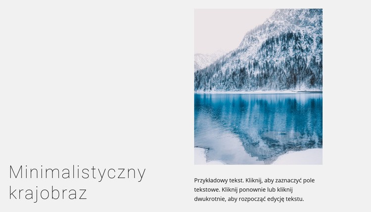 Zimowy krajobraz jeziora Szablon HTML