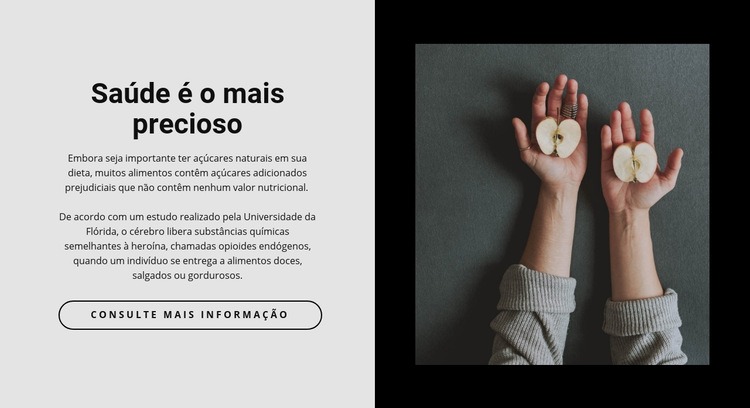 Comida saudável em nosso café Construtor de sites HTML