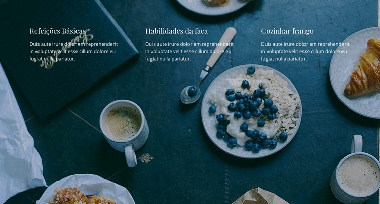 Nosso menu do restaurante Construtor de sites HTML