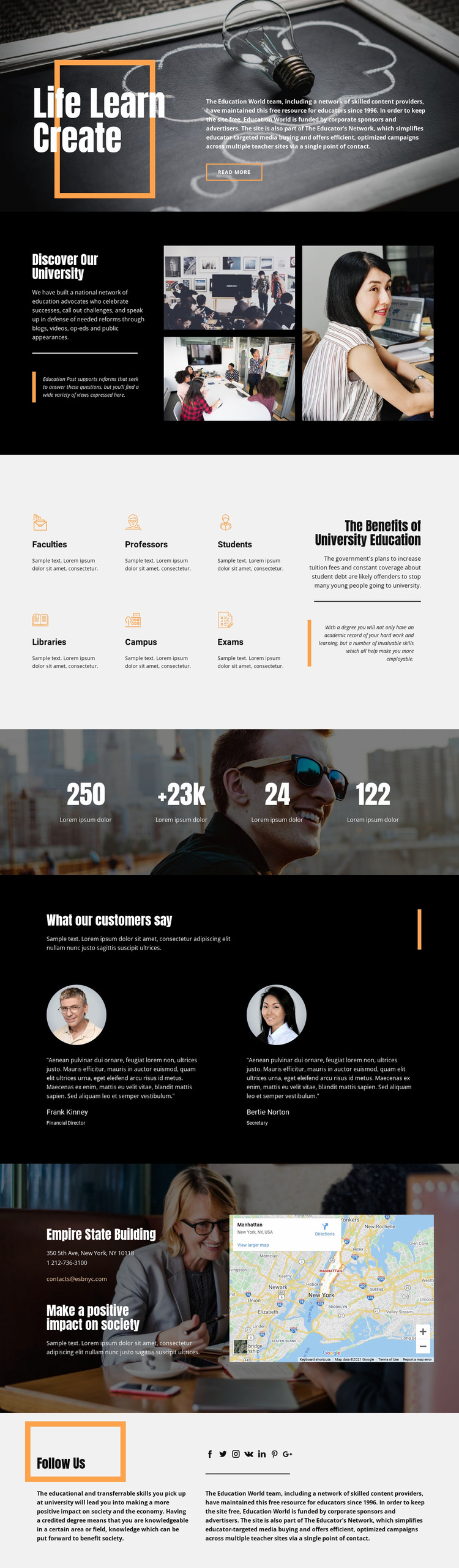 Discover highs of education Website Builder Templates