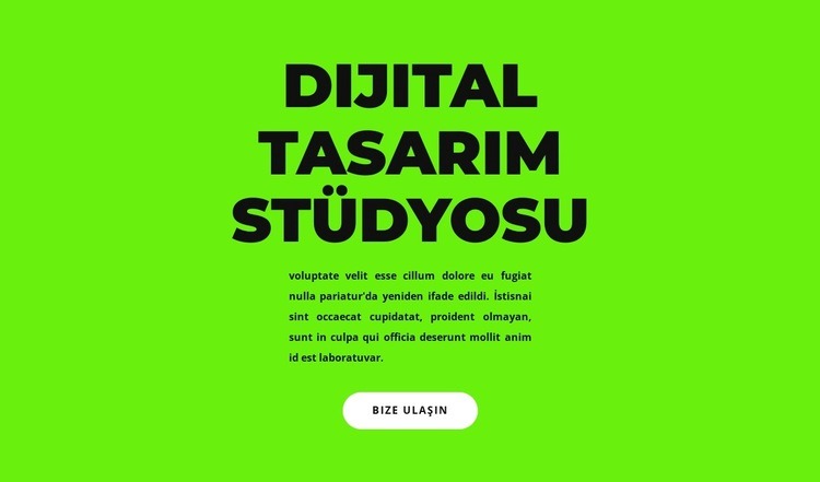 Büyük başlık ve metin Html Web Sitesi Oluşturucu