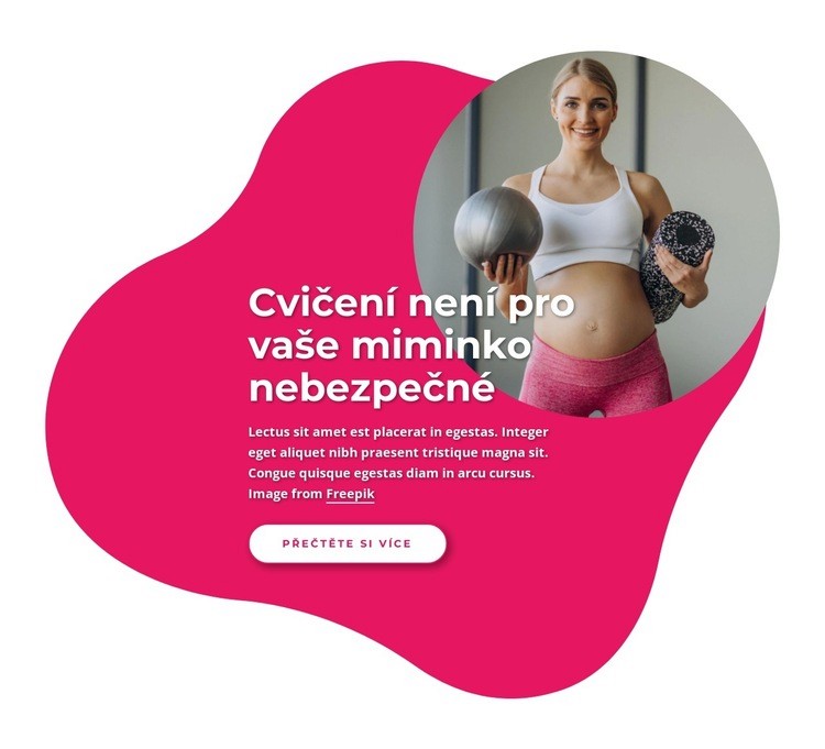 Cvičení v těhotenství Šablona webové stránky