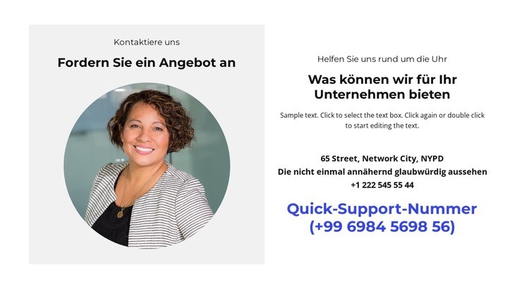 Alle Arten von Kontakten Website design