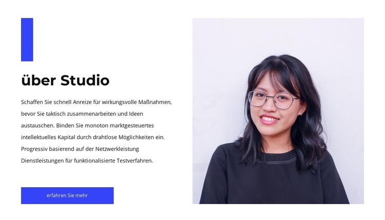 Studioansicht Landing Page