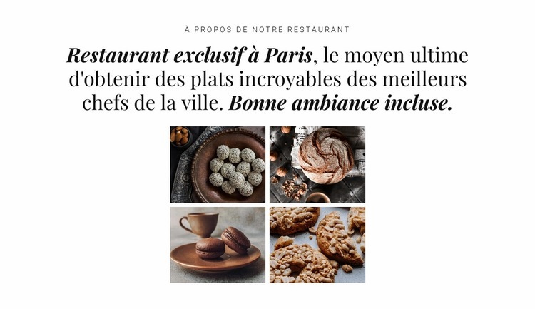 Galerie avec plats Page de destination