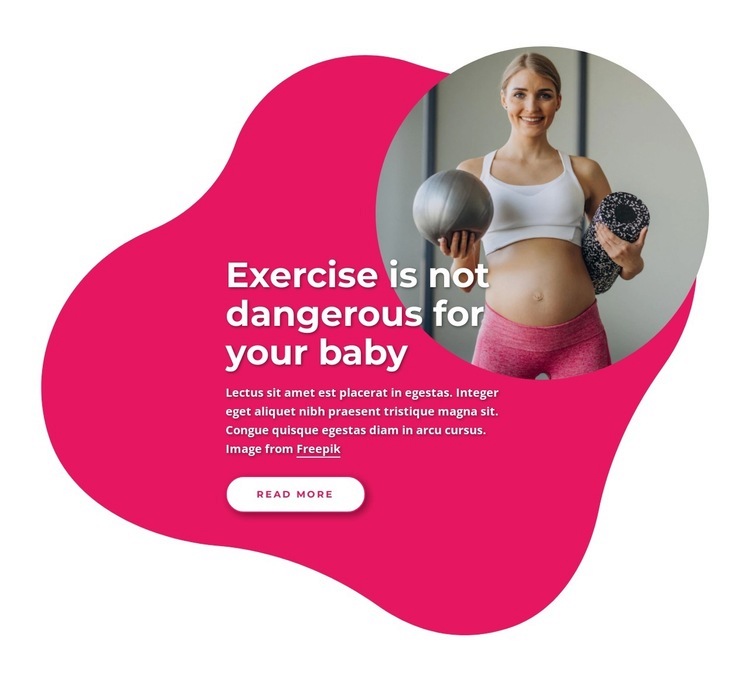 Exercise in pregnancy Homepage Design