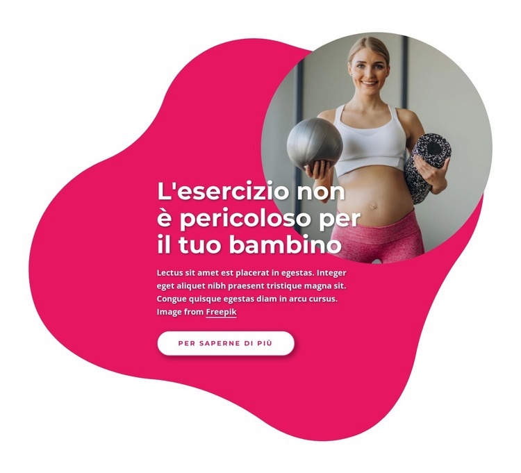 Esercizio in gravidanza Mockup del sito web