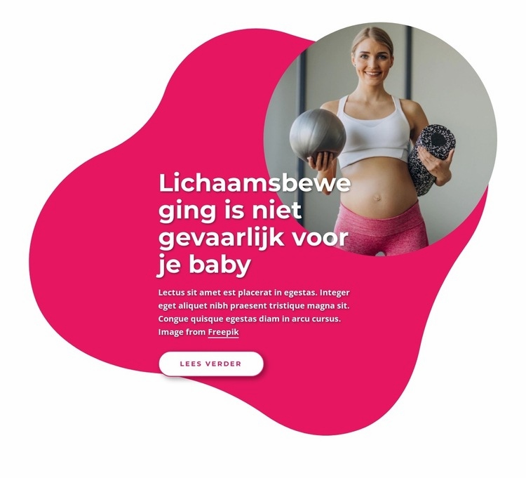Oefening tijdens de zwangerschap Website mockup