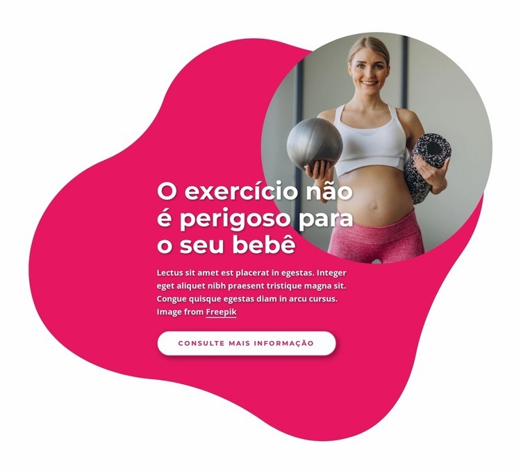 Exercício na gravidez Maquete do site