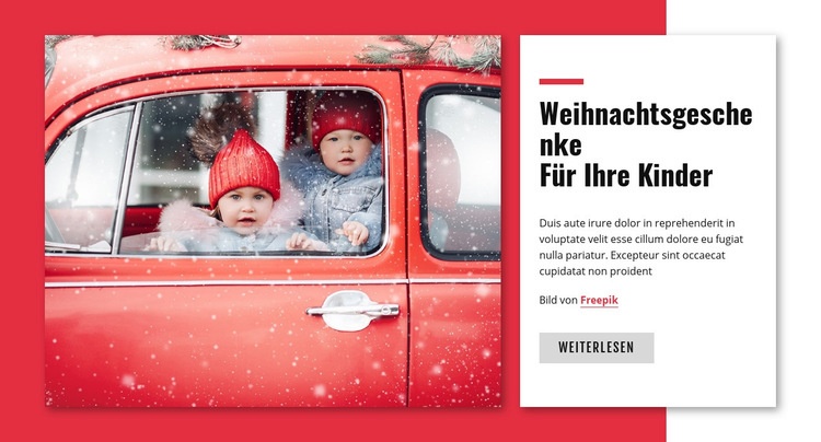 Weihnachtsgeschenk für Kinder Eine Seitenvorlage